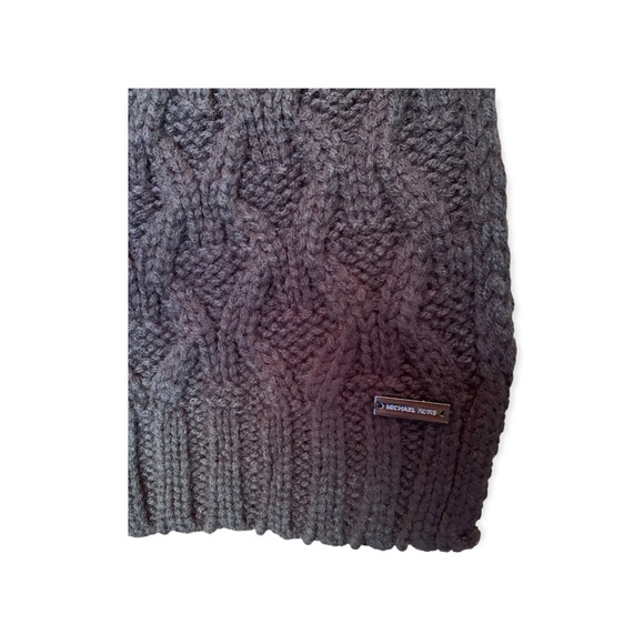 NWT Michael Kors Striped Cable Muffler Scarf Knit Warm Black - Picture 4 of 5